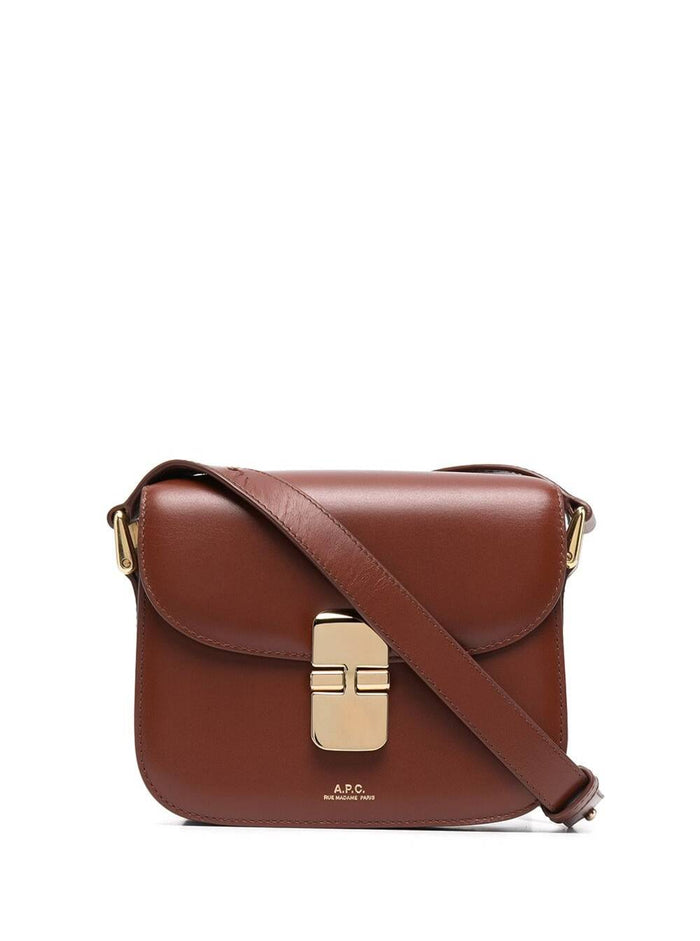 Grace Mini Brown Crossbody bag with Leather Buckle Closure in Eco Woman Cow
