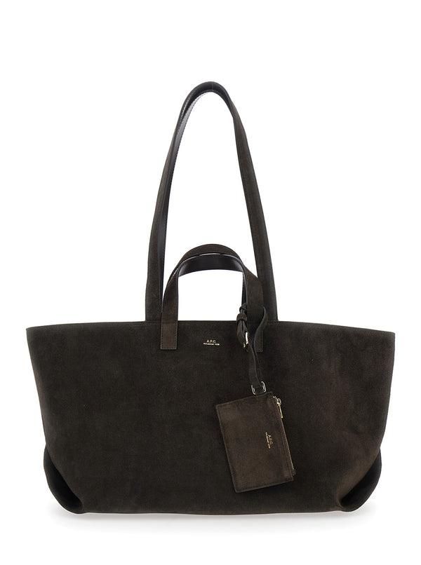 Shopper Bag Le Drummer Brown Suede Cowhide Leather Tote