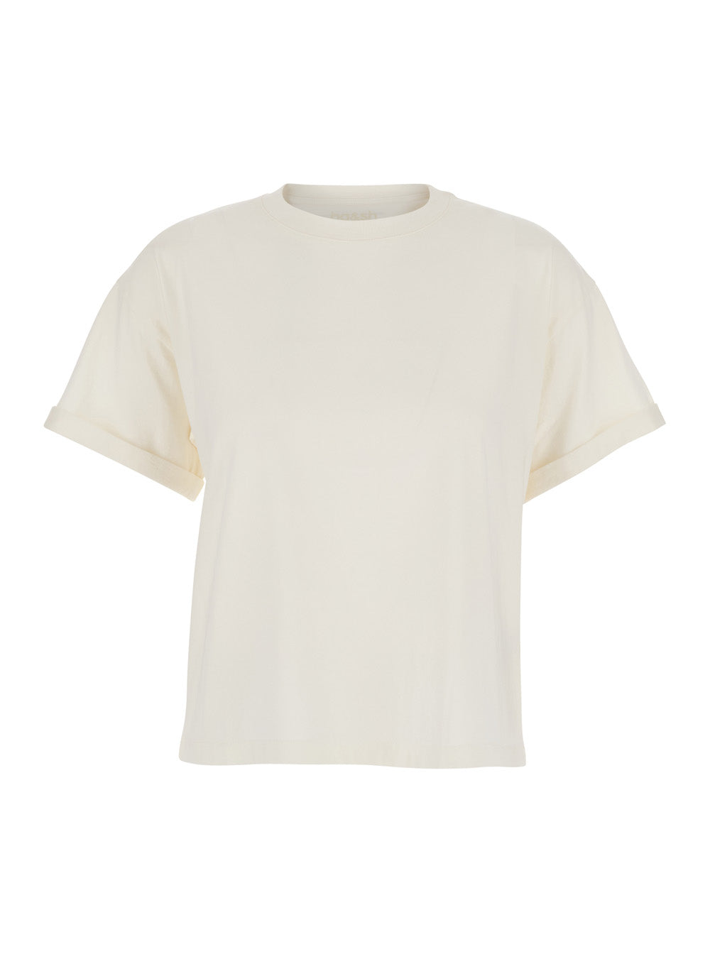 Rosie White T-Shirt with Round Neck and Short Sleeves in Cotton for Women Tshirts Polo Shirts