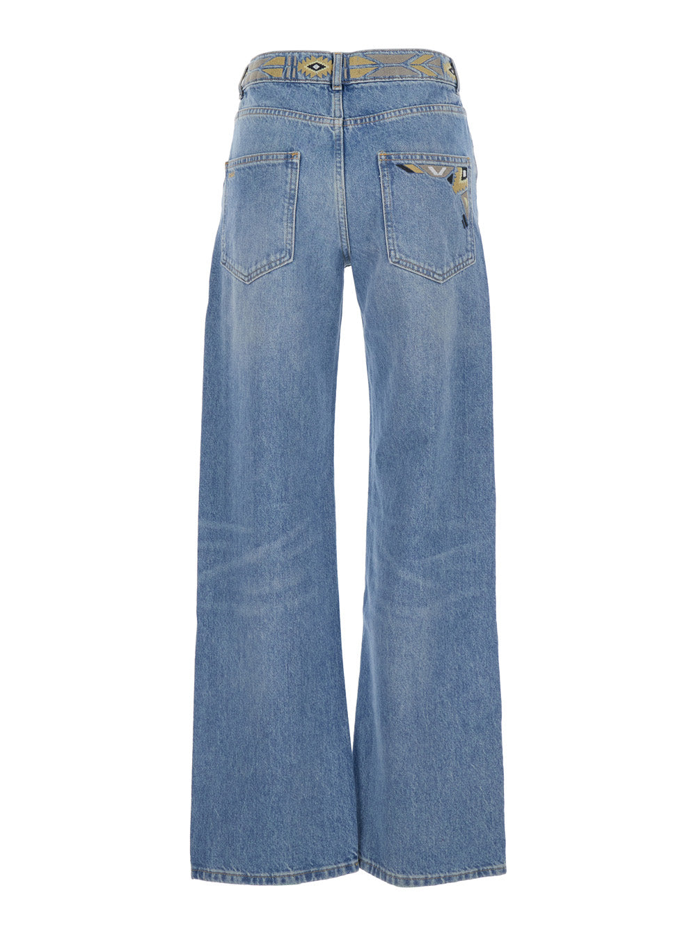 Rize Blue Jeans With Embroidery Details And Five-Pocket Design In Cotton Woman Blu