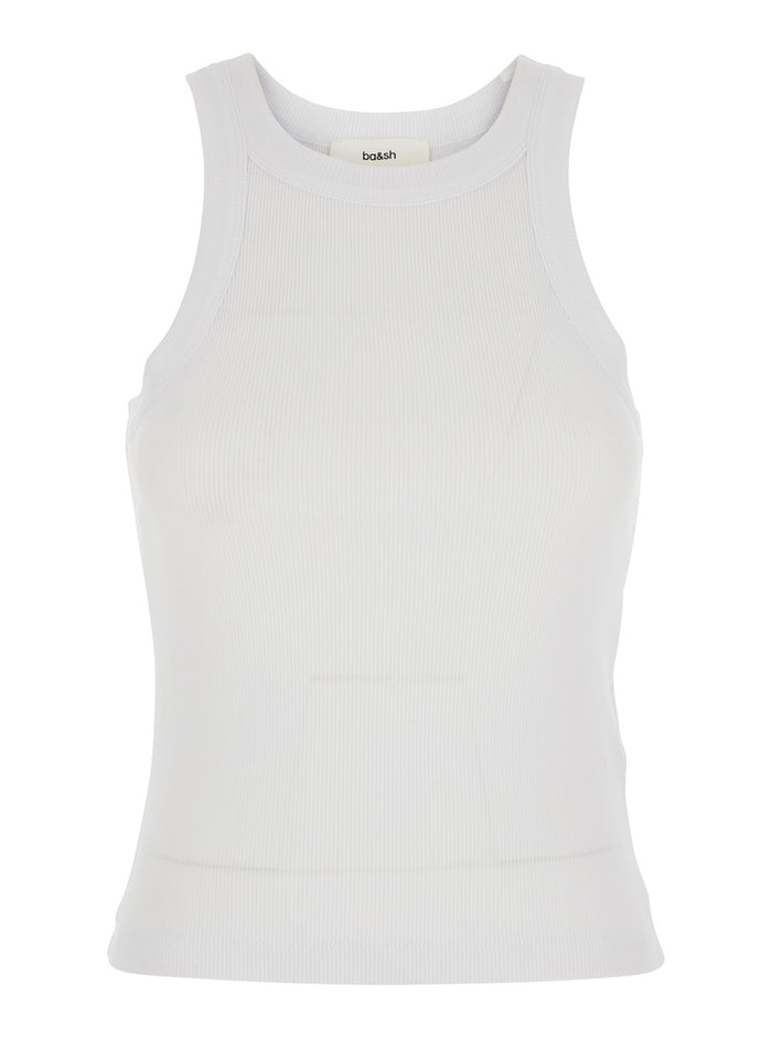 T-Shirt Cynda White With Round Neck And Short Sleeves Cotton For Women