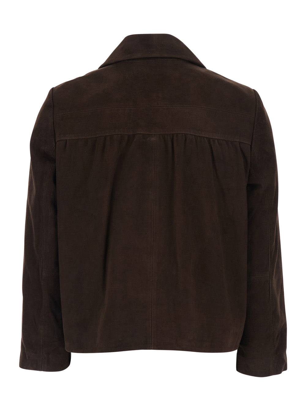 Milas Brown Jacket With Wide Classic Collar And Front Pocket In Fabric Woman Acetate Blazers