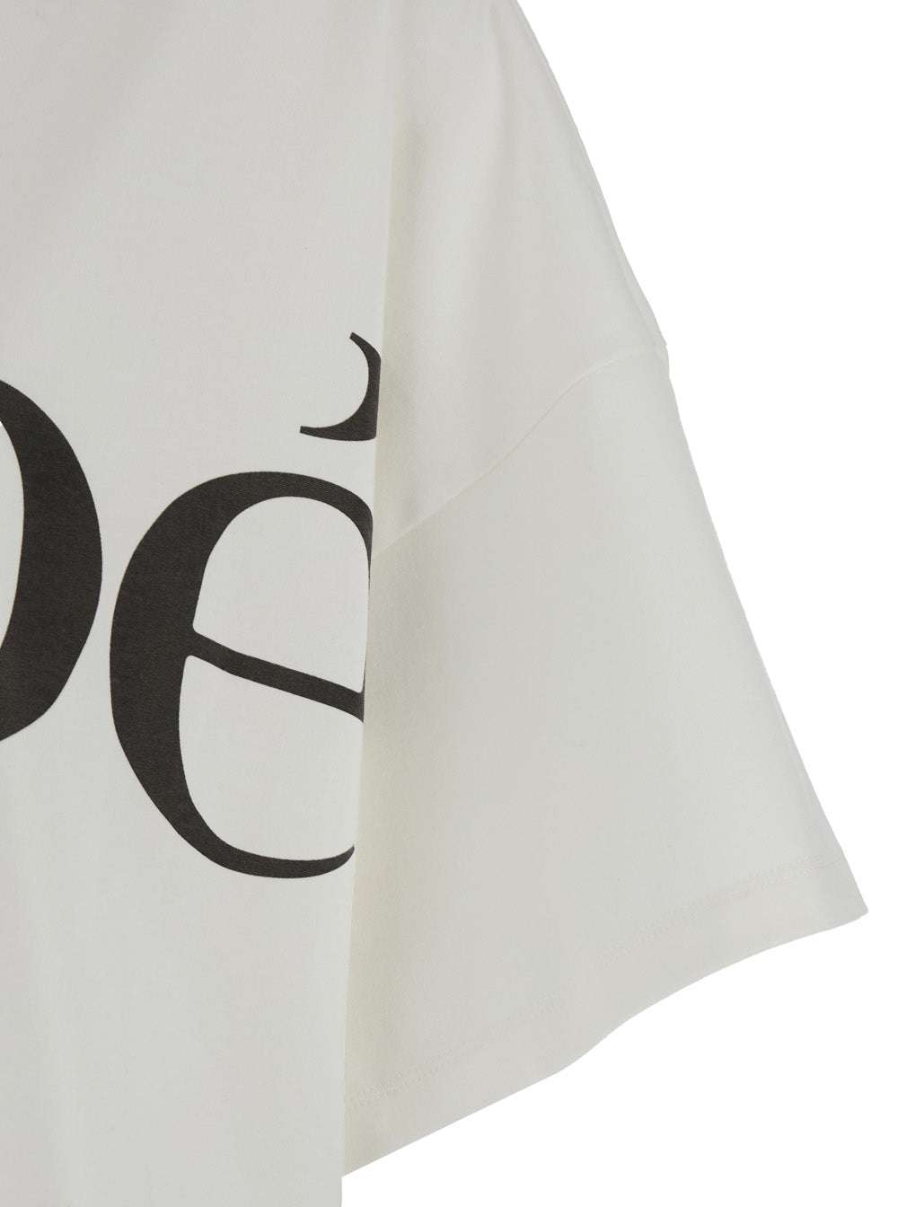 White Crop T-Shirt with Logo Lettering in Cotton Woman Tshirts And Polo Shirts