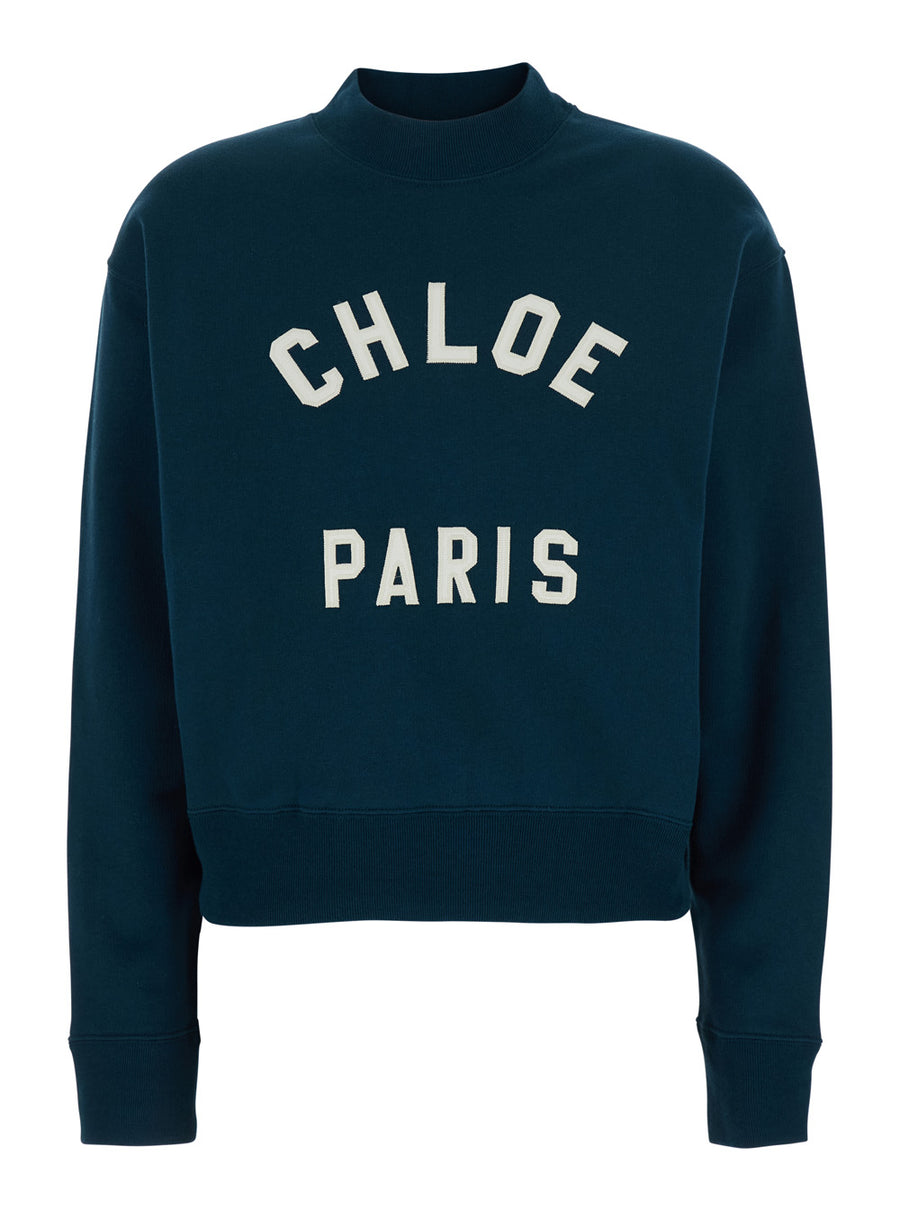 Crewneck Sweatshirt Blue Cotton