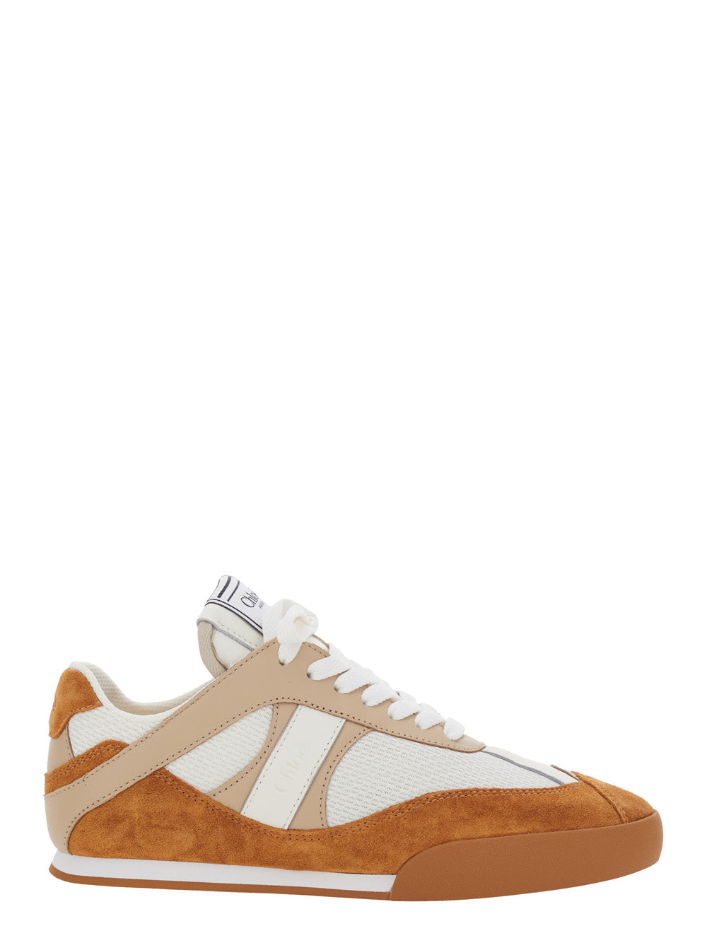 Kick Brown Sneakers with Logo Patch on the Tongue and Lettering Back in Fabric Suede for Women Polyester
