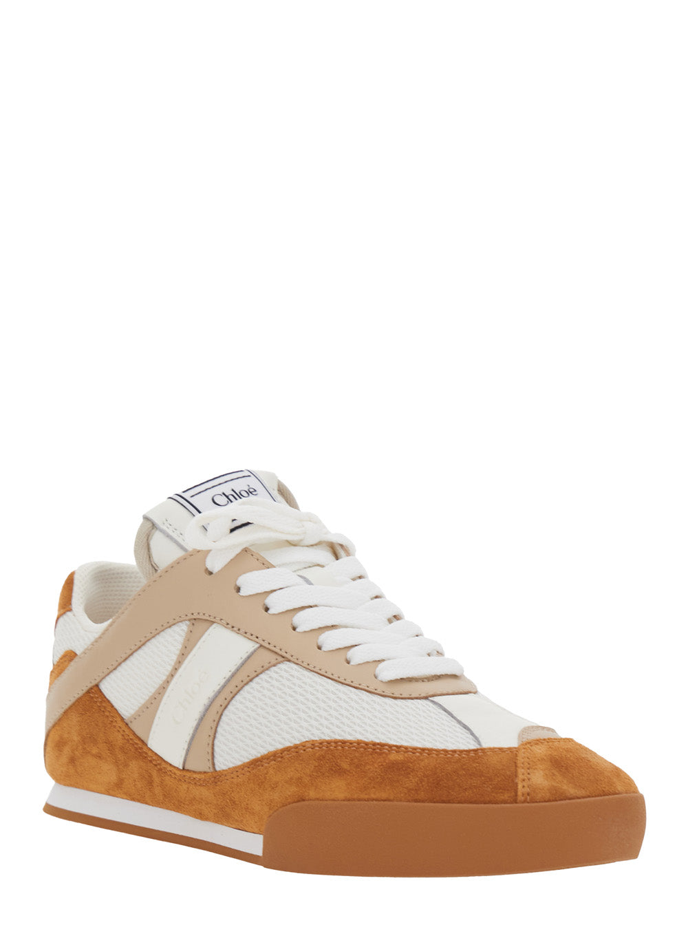 Kick Brown Sneakers with Logo Patch on the Tongue and Lettering Back in Fabric Suede for Women Polyester