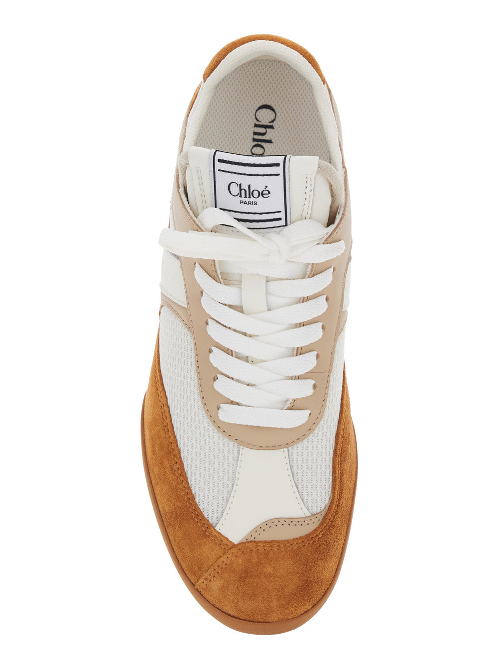 Kick Brown Sneakers with Logo Patch on the Tongue and Lettering Back in Fabric Suede for Women Polyester