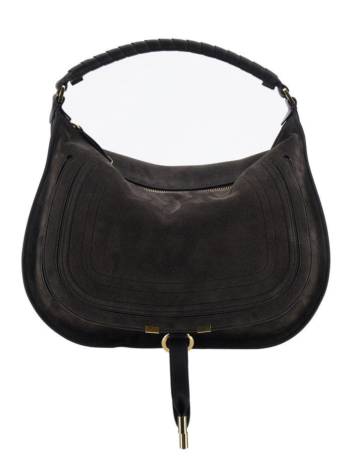 Brown Shoulder Bag Marcie Medium in Suede for Women Leather