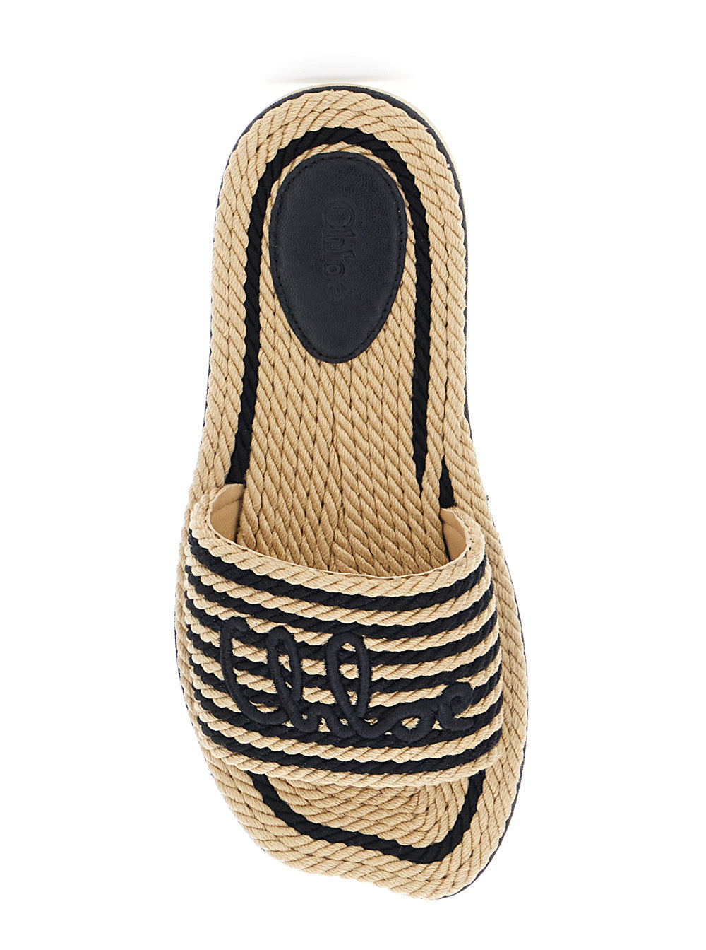 Sandals 19a With Shaped Straps In White Leather For Women White/black Flat Shoes