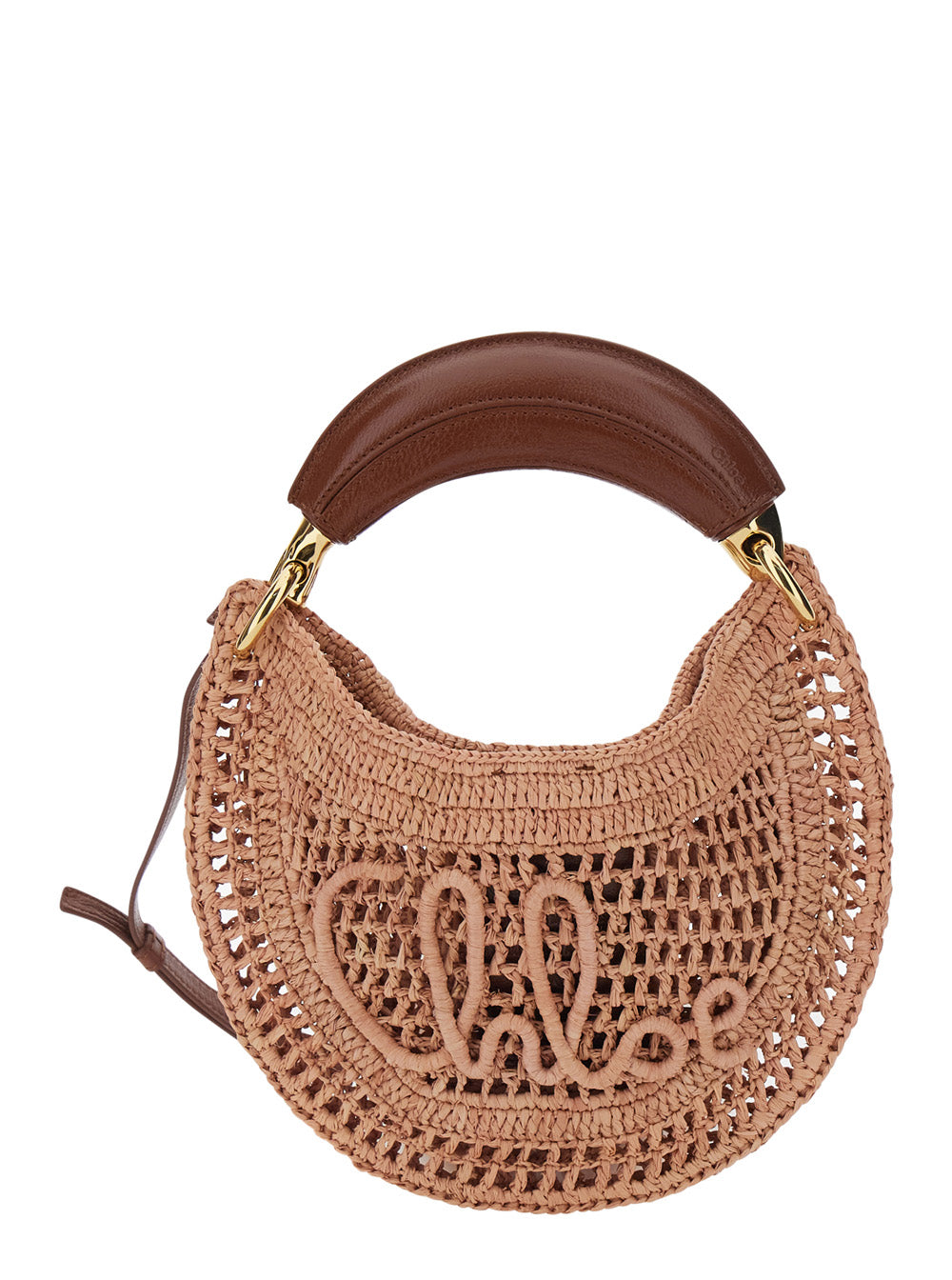 Summer Banana Beige Tote bag with Logo Lettering on the Front in Raffia Woman Hand
