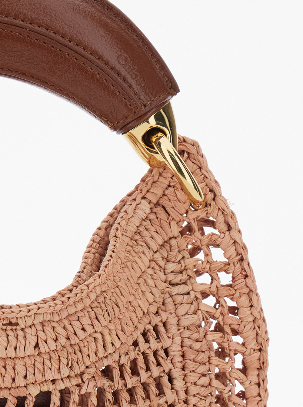 Summer Banana Beige Tote bag with Logo Lettering on the Front in Raffia Woman Hand