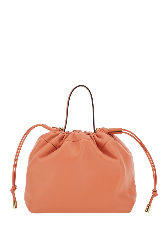 Handbag P789 With Iconic Details In Fuchsia Leather For Women Fuxia Hand Bags