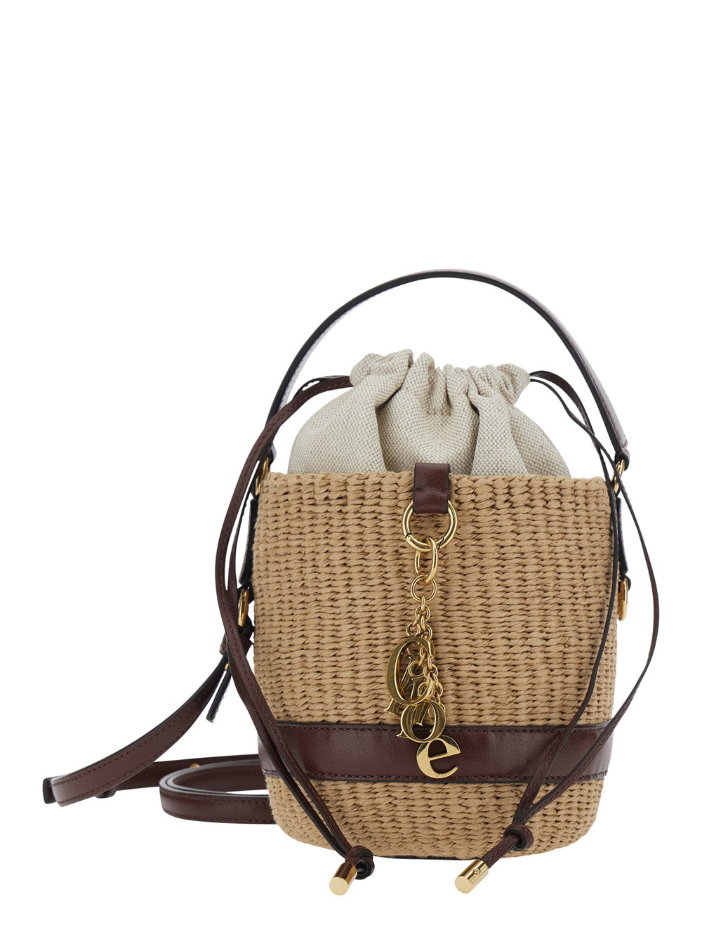 Handbag S941 With Leather Charm Beige Women Hand Bags