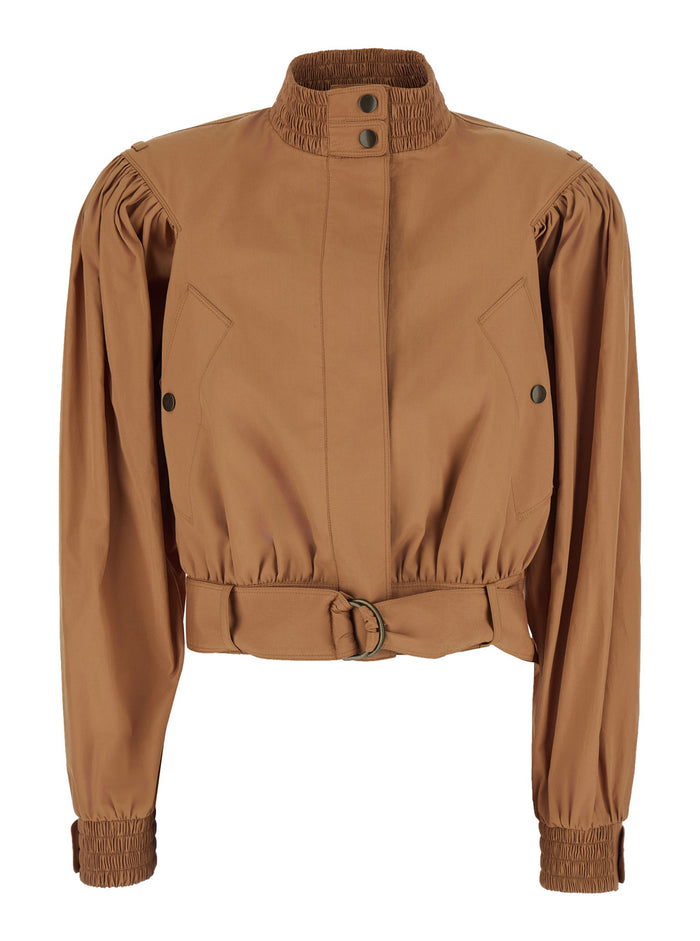 Ve18 Pink Womens Jacket With Front Closure Fabric
