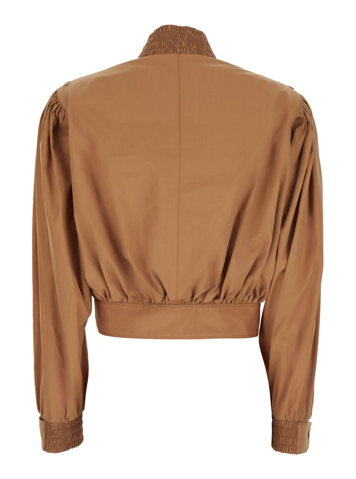Ve18 Pink Womens Jacket With Front Closure Fabric