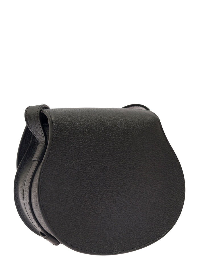 Small Marcie Leather Crossbody Bag for Women Black