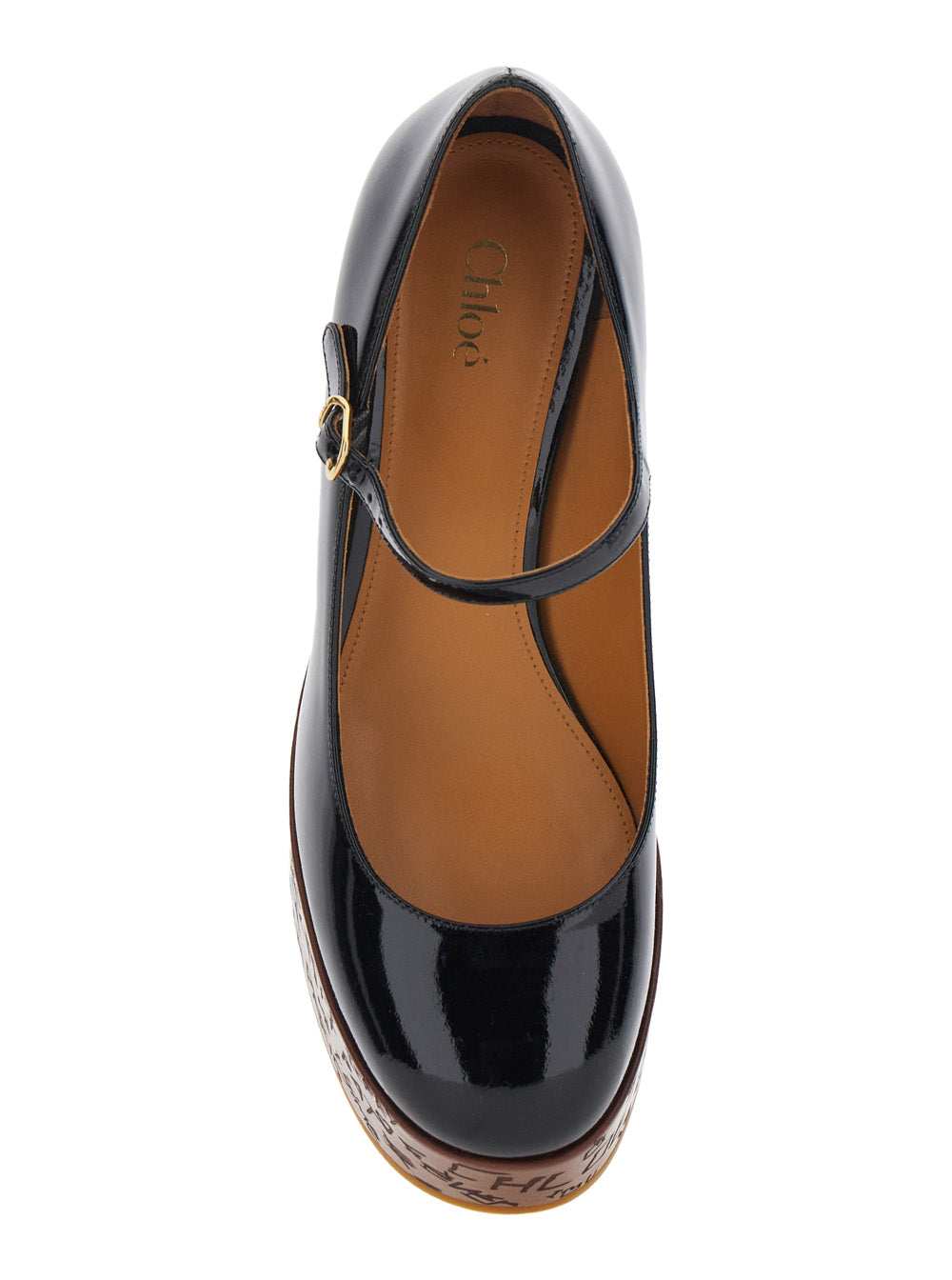Black Wedges With Mary Jane Strap Leather For Women