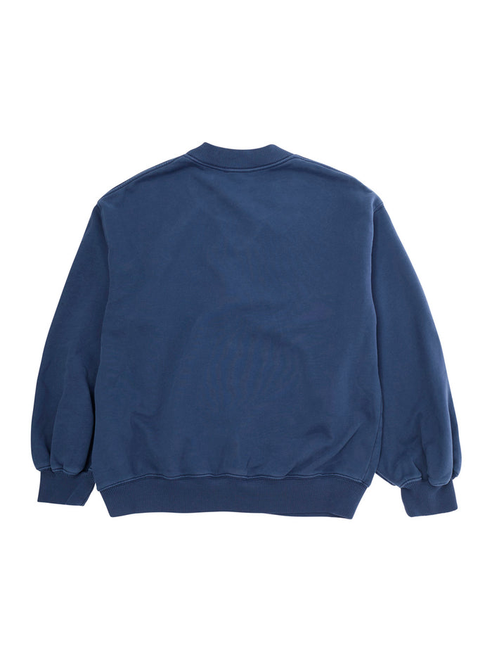 Crewneck Sweatshirt with Logo Printed on the Front in Blue Cotton for Girls Blu Sweatshirts
