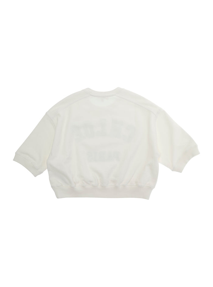 White Sweatshirt C20844117 with Front Details in Cotton for Women Sweatshirts