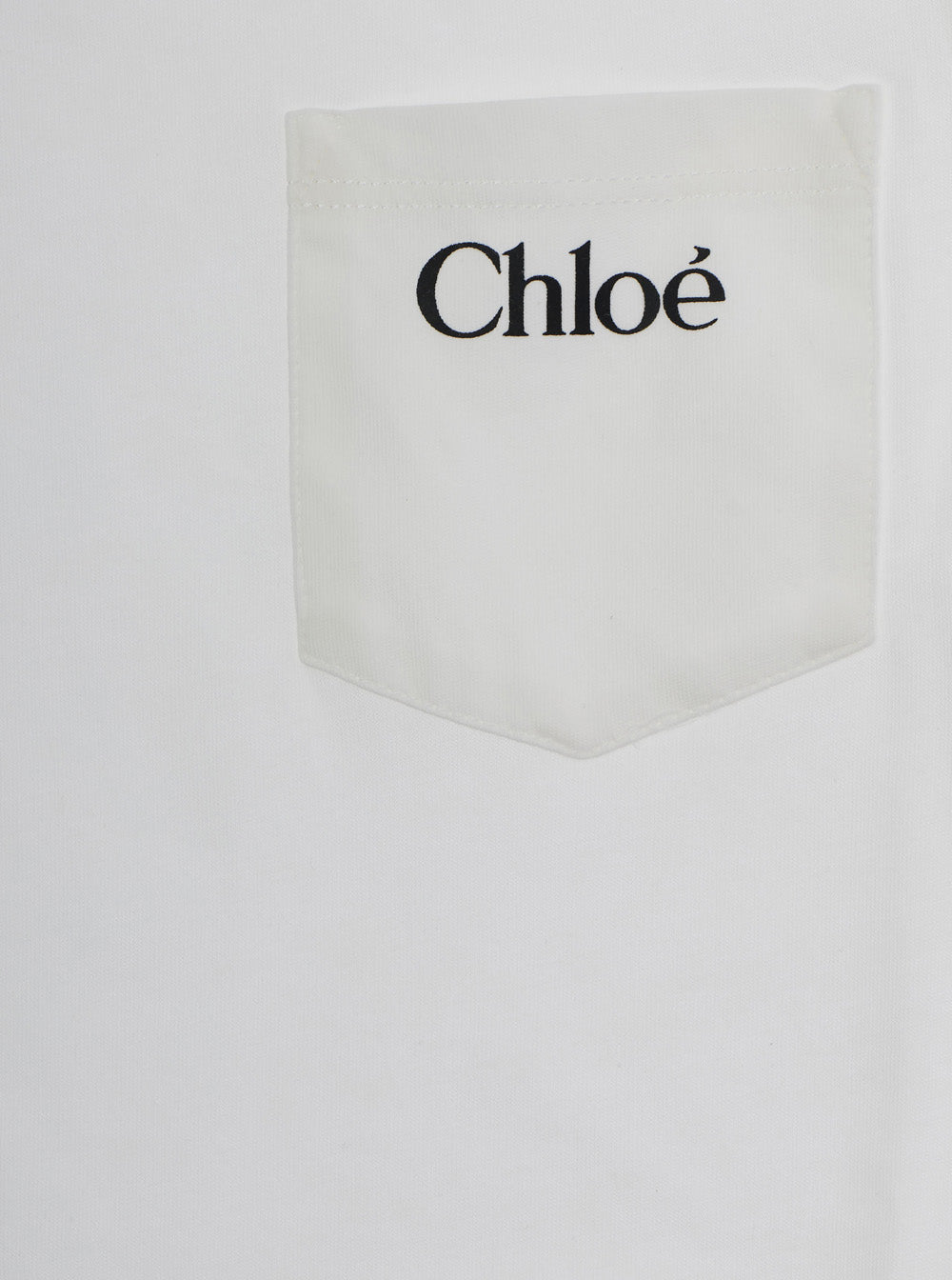 Round Neck T-Shirt with Logo on Front in White Cotton for Girls Tshirts And Polo Shirts
