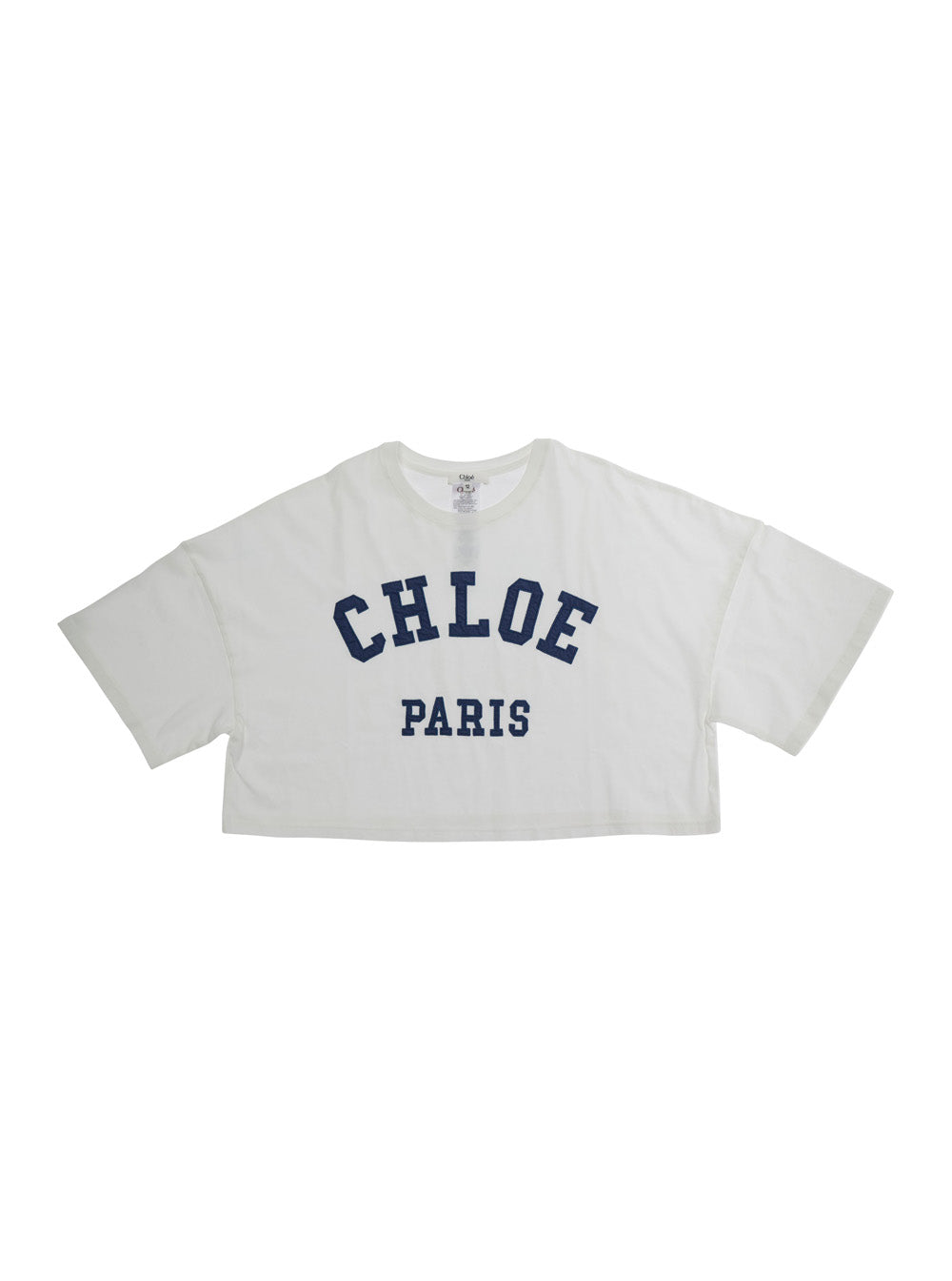 White Cotton Logo Crop T-Shirt for Girls Tshirts And Polo Shirts