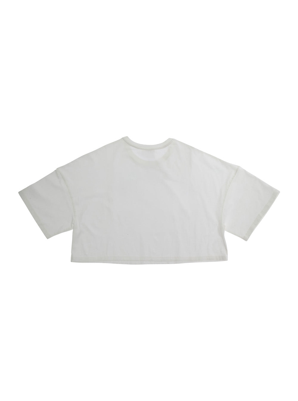 White Cotton Logo Crop T-Shirt for Girls Tshirts And Polo Shirts