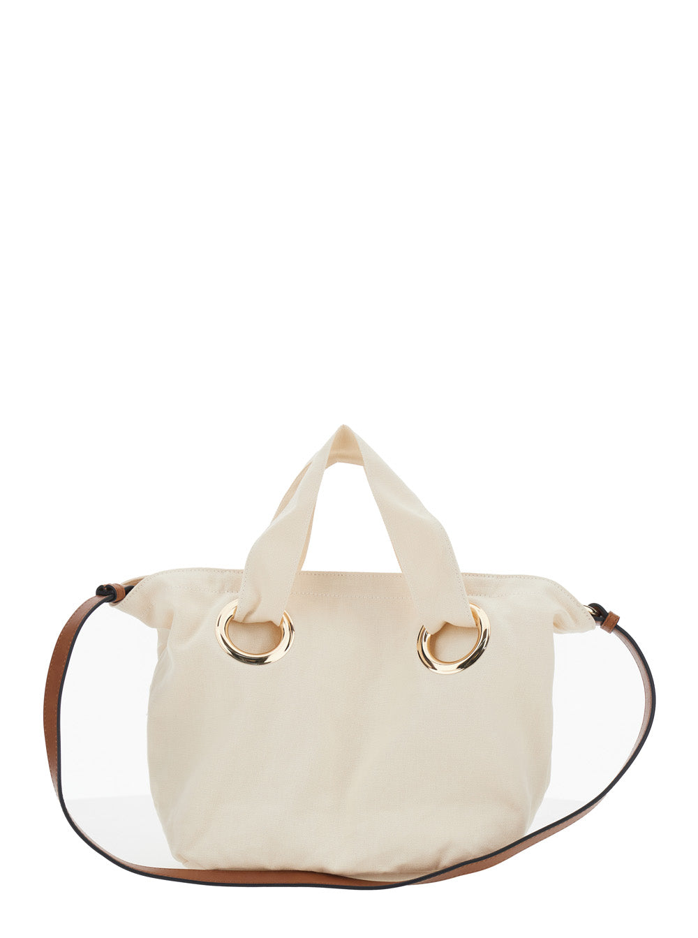 Shoulder Bag BASKET with White Cotton Details for Women Crossbody