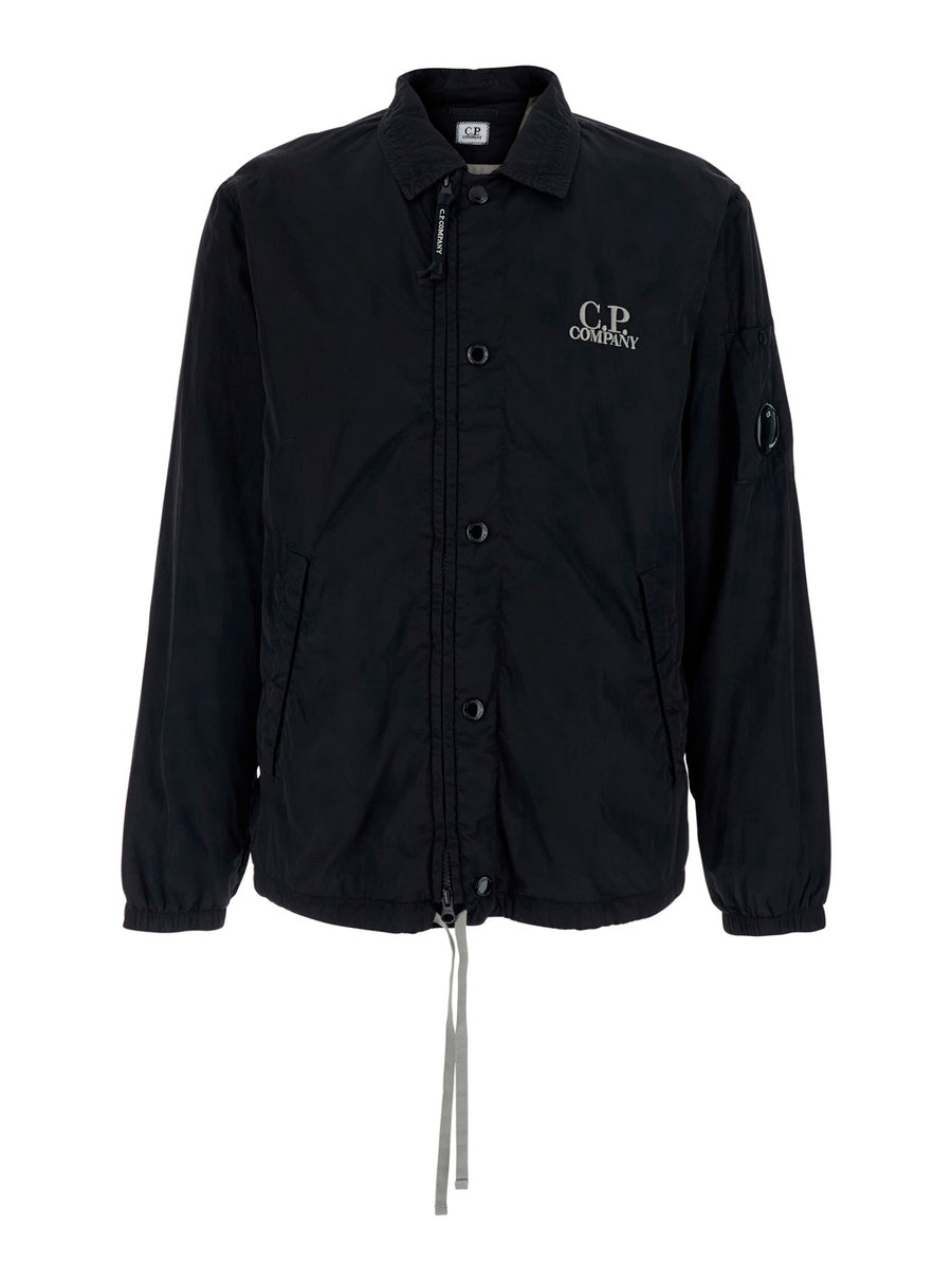 Zip Jacket Chrome-R Zipped Lens Black Polyamide Coat
