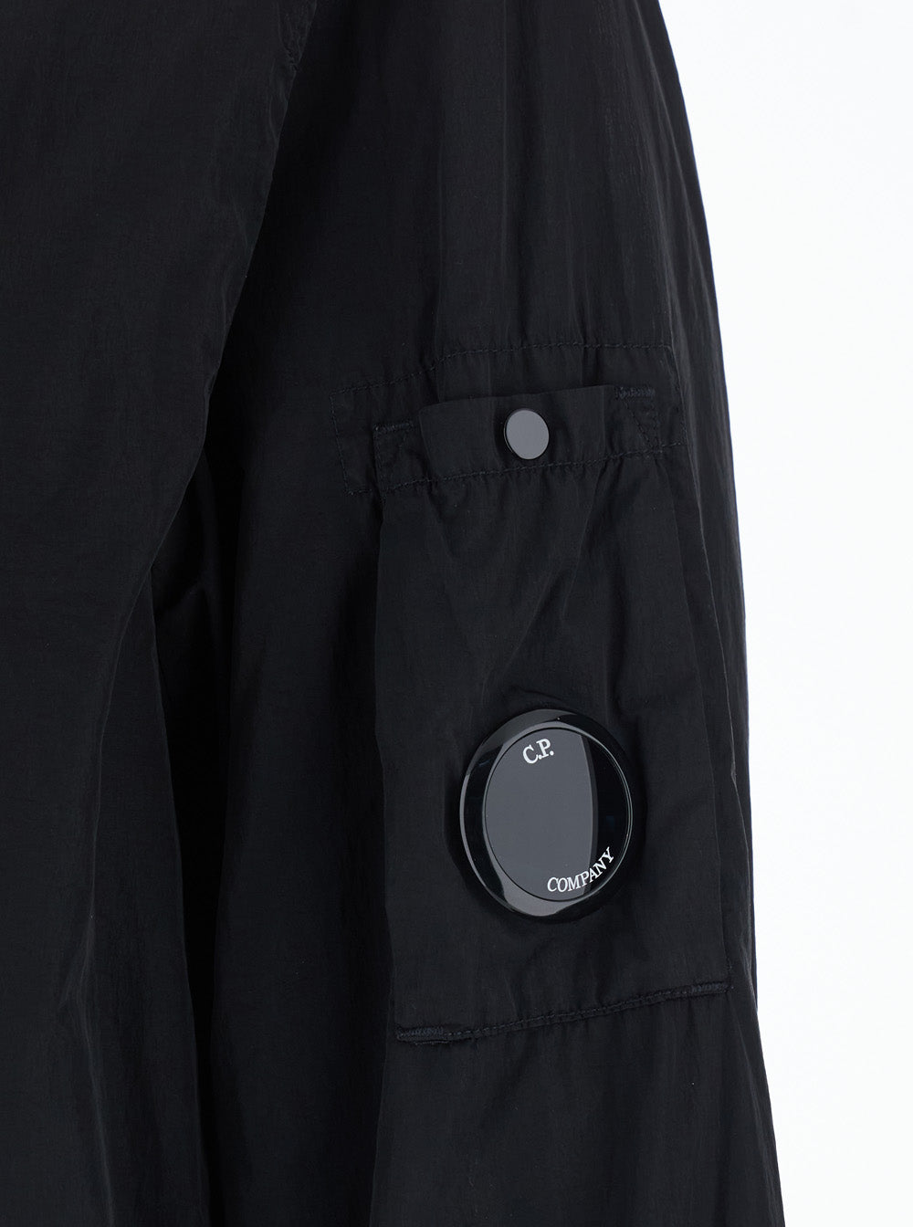 CHROME-R ZIPPED LENS OVERSHIRT Black Jacket with zip and nylon details Men Polyamide Outerwear