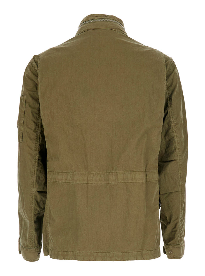 Jackets 50 FILI WAX FIELD Green with Front Closure and Cotton Polyamide Pockets for Men Outerwear