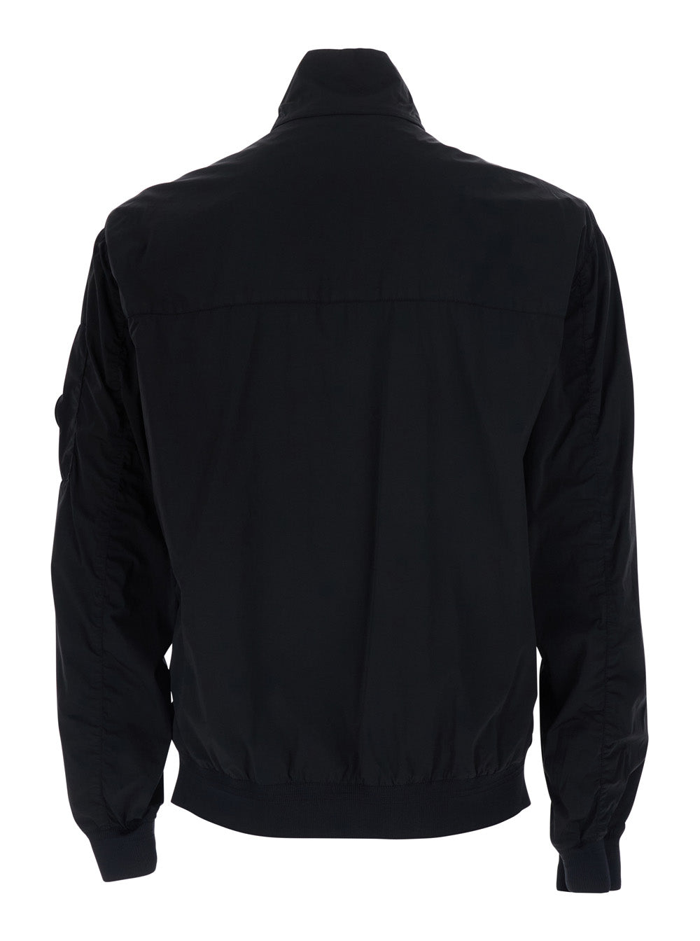 Black NYLON Jacket with Front Closure and Tech Fabric Pockets for Men Polyamide Elastane Outerwear