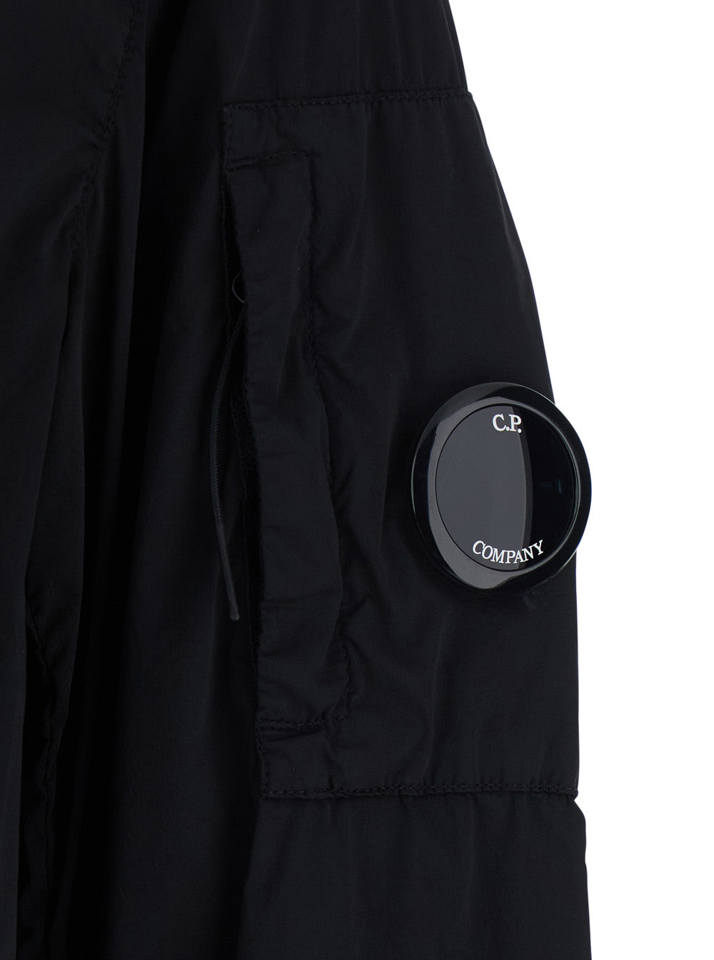 Black NYLON Jacket with Front Closure and Tech Fabric Pockets for Men Polyamide Elastane Outerwear