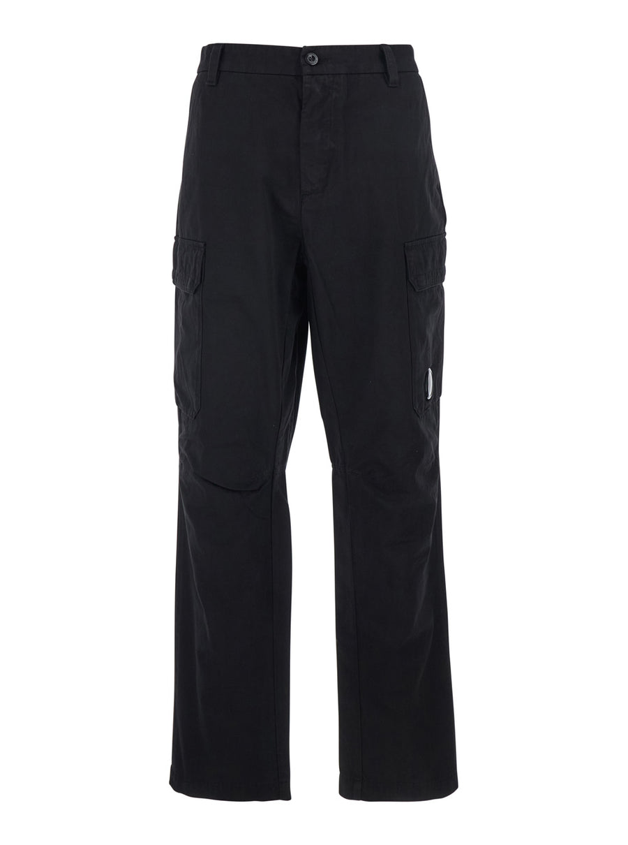 Cargo Pants Black Cotton Trousers