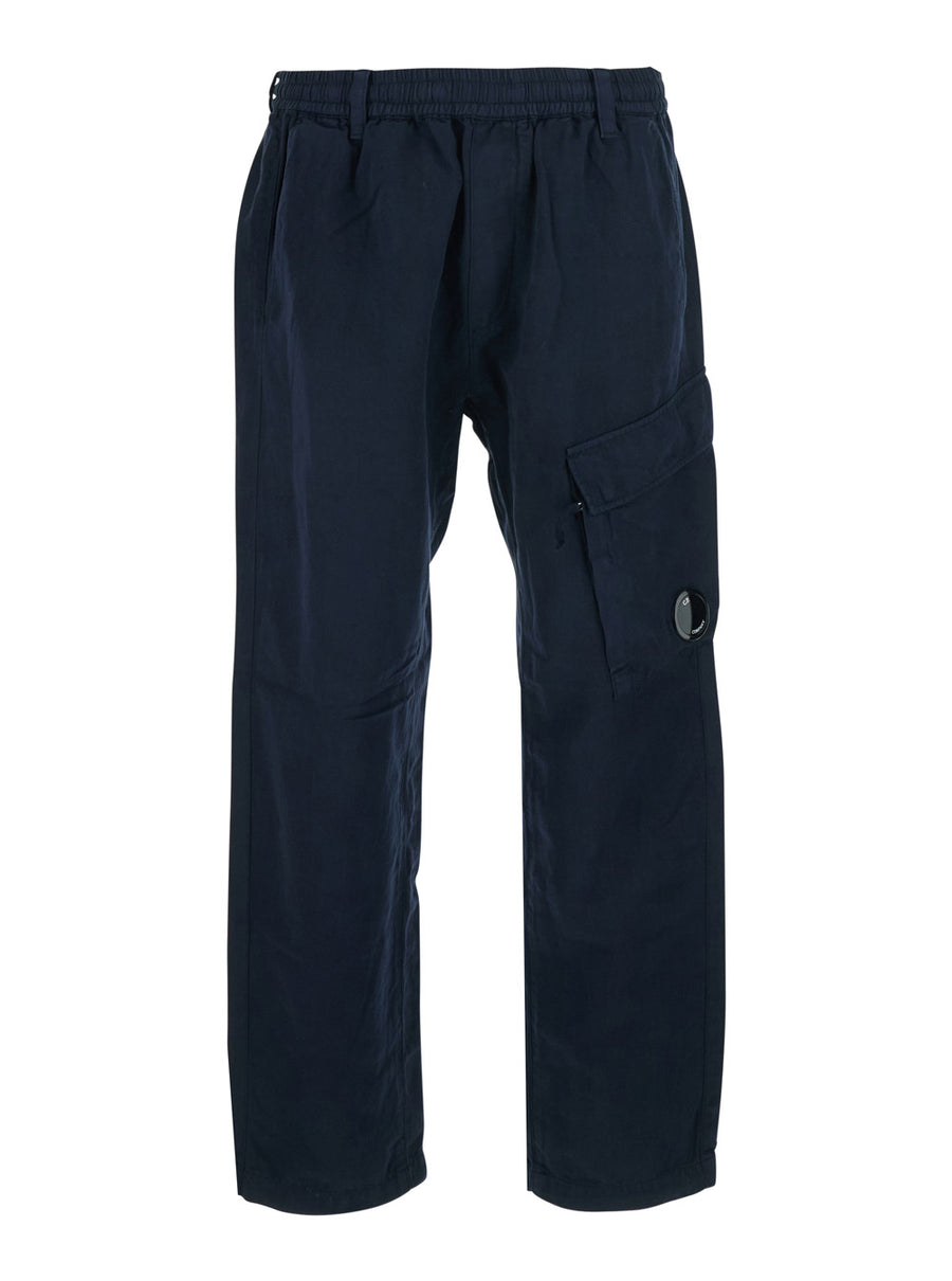 Trousers Blue Cotton-Linen