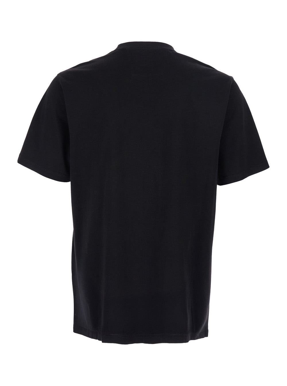 Black T-Shirt with Lettering Logo on the Front for Men Cotton Tshirts And Polo Shirts