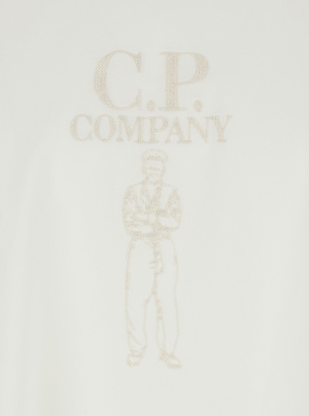 White Crew Neck T-Shirt With Logo On Front Cotton For Men Tshirts And Polo Shirts