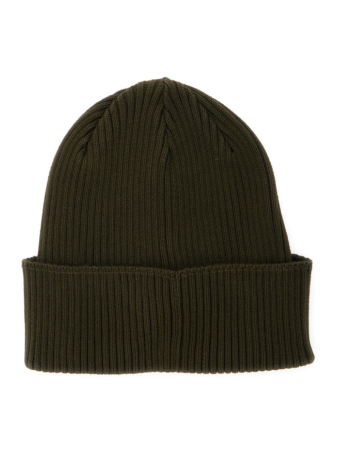 Cap with Google Detail on the Front and Cotton Knit in Green for Men Hats Gloves