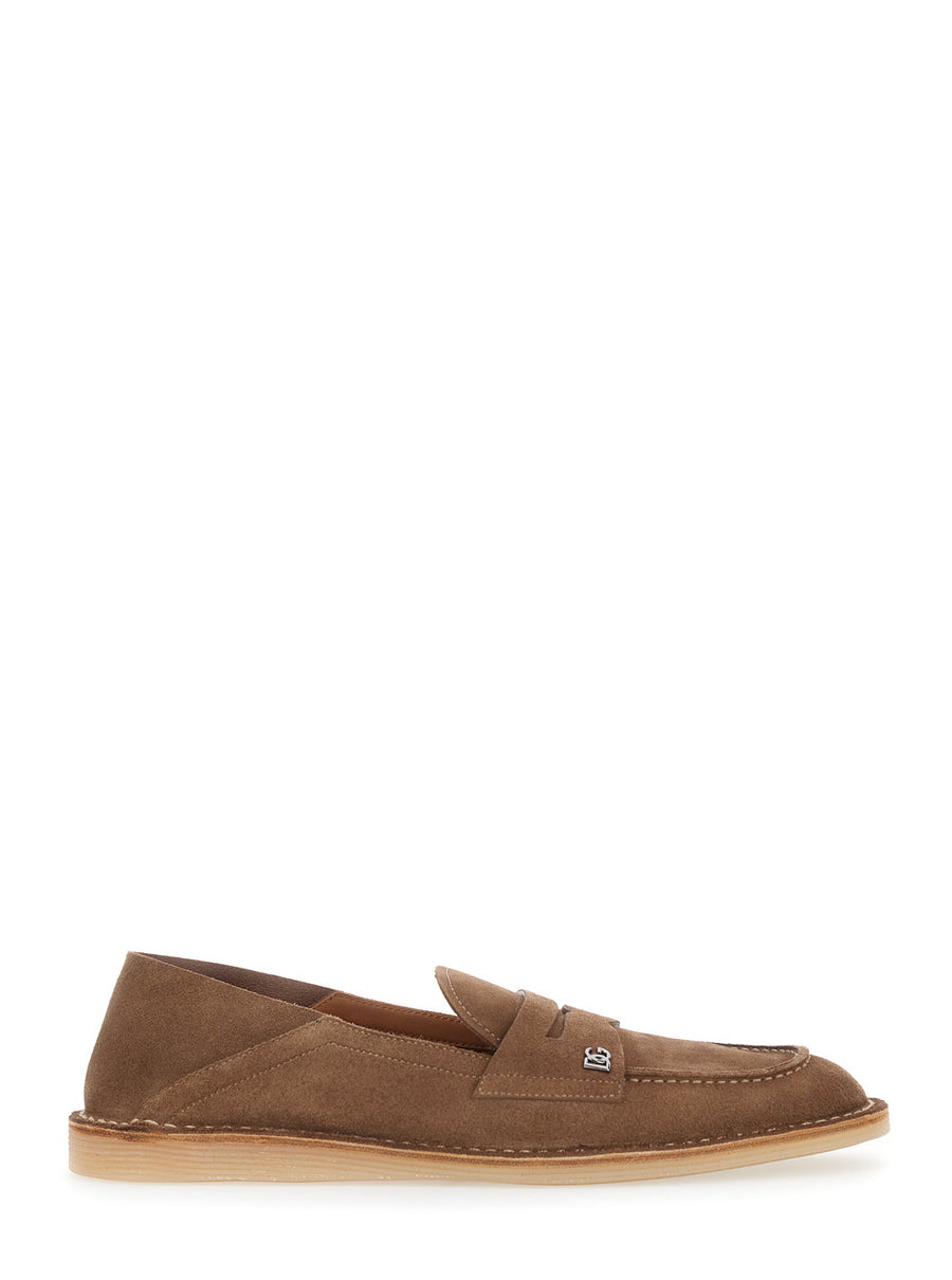 Loafers Florio Brown Suede Calf Leather