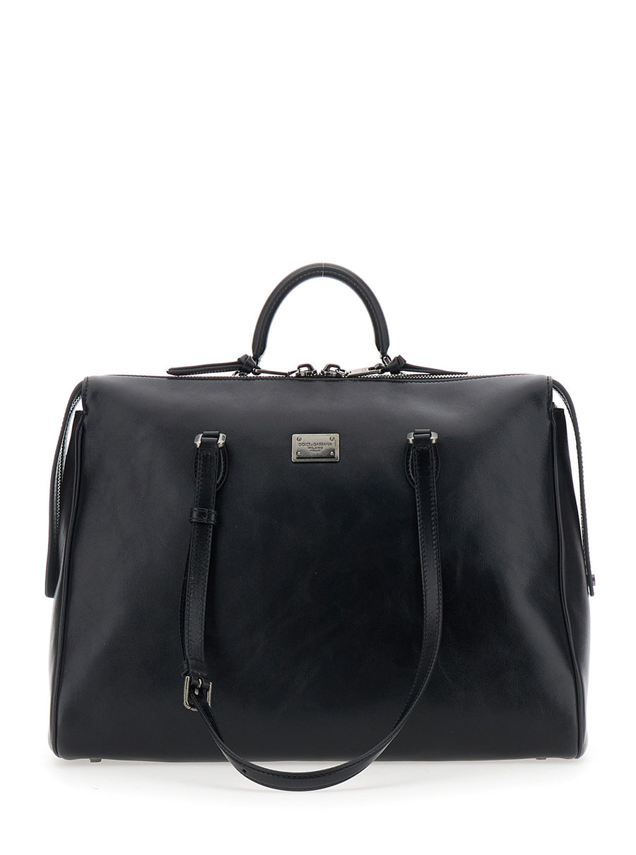 Shoulder Bag Vittoria Black Leather Calfskin