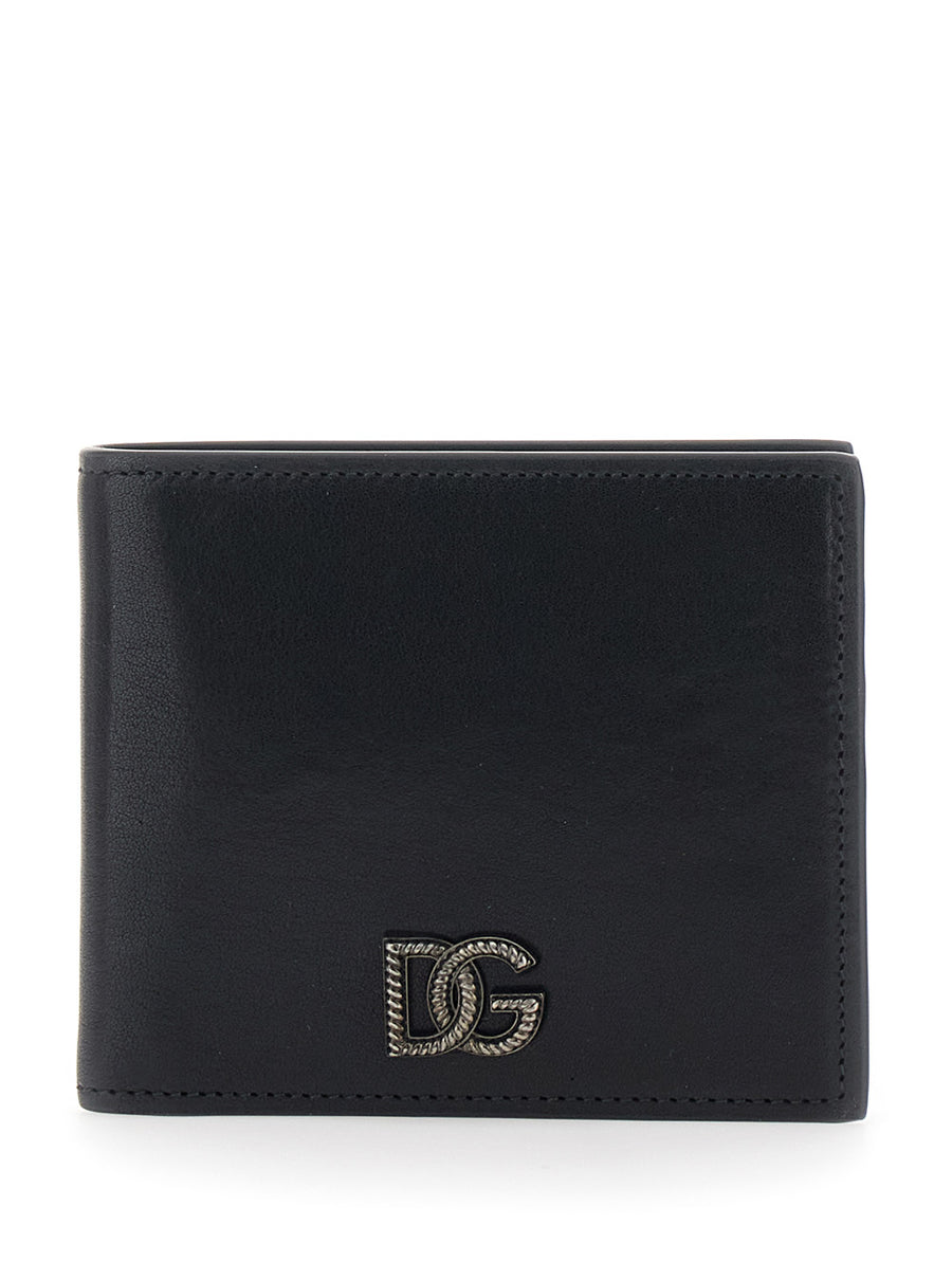 Bi-Fold Wallet Black Leather Calf