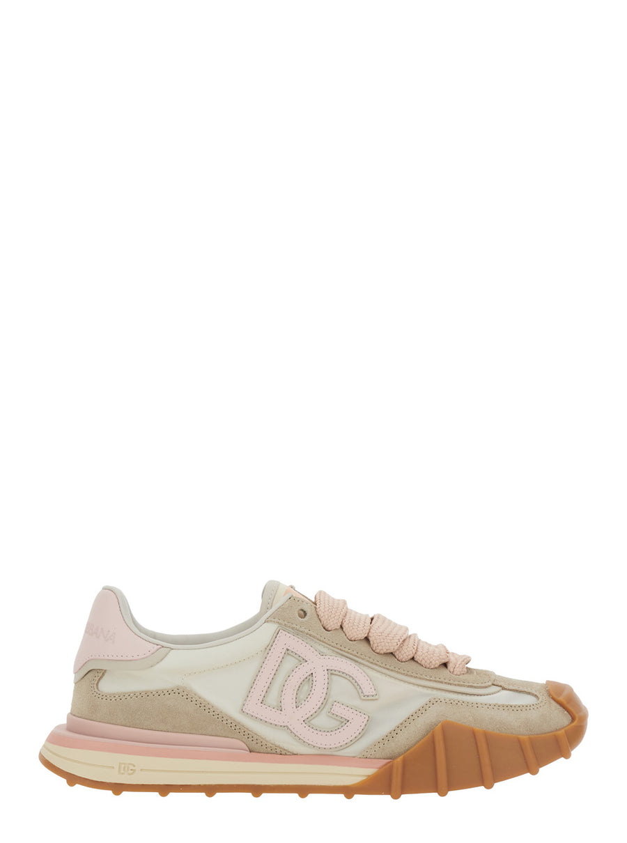 Low Top Sneaker Pink Suede Polyamide Trainers