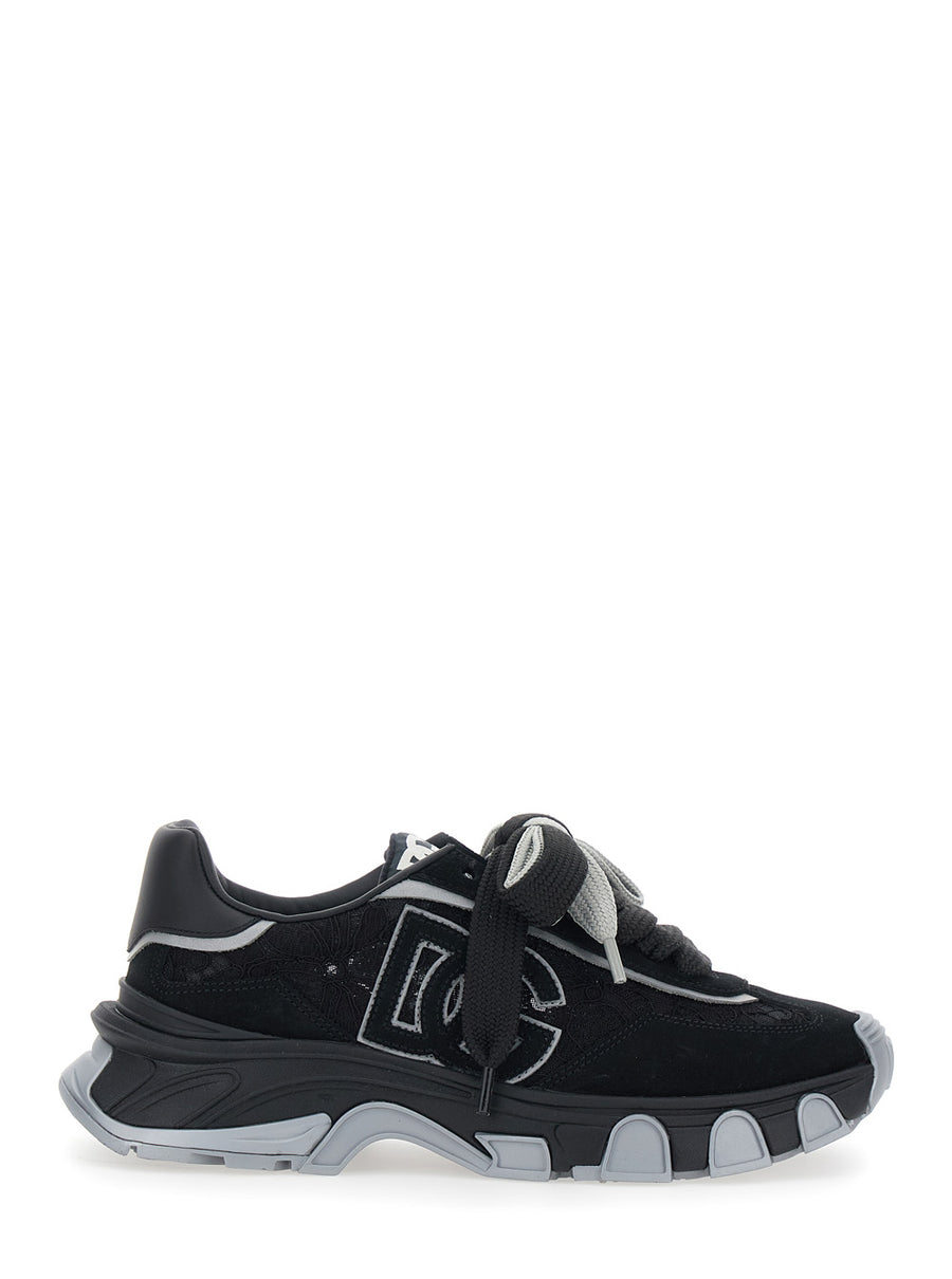 Sneakers Low Top Black Suede Elastane Trainers