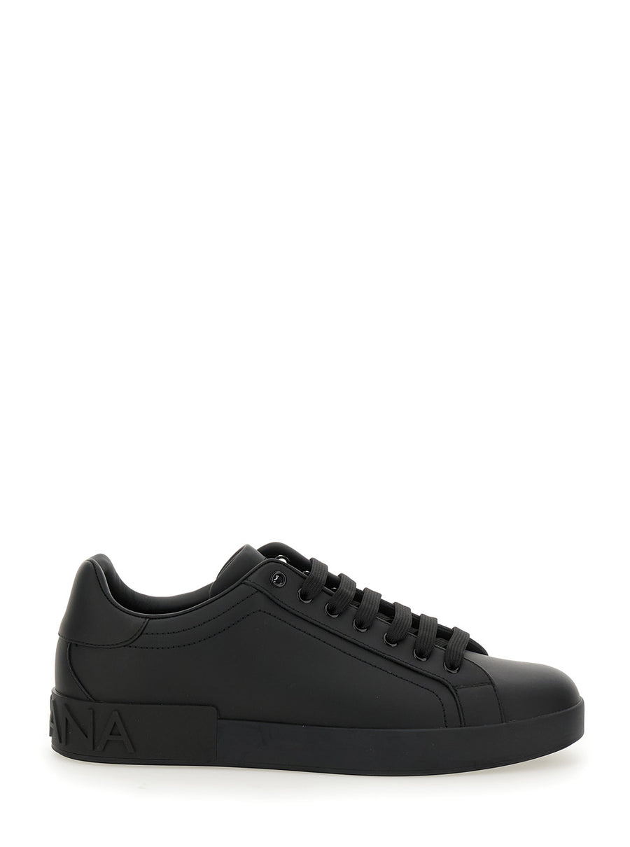 Low Sneakers Portofino Black Leather Polyester Trainers
