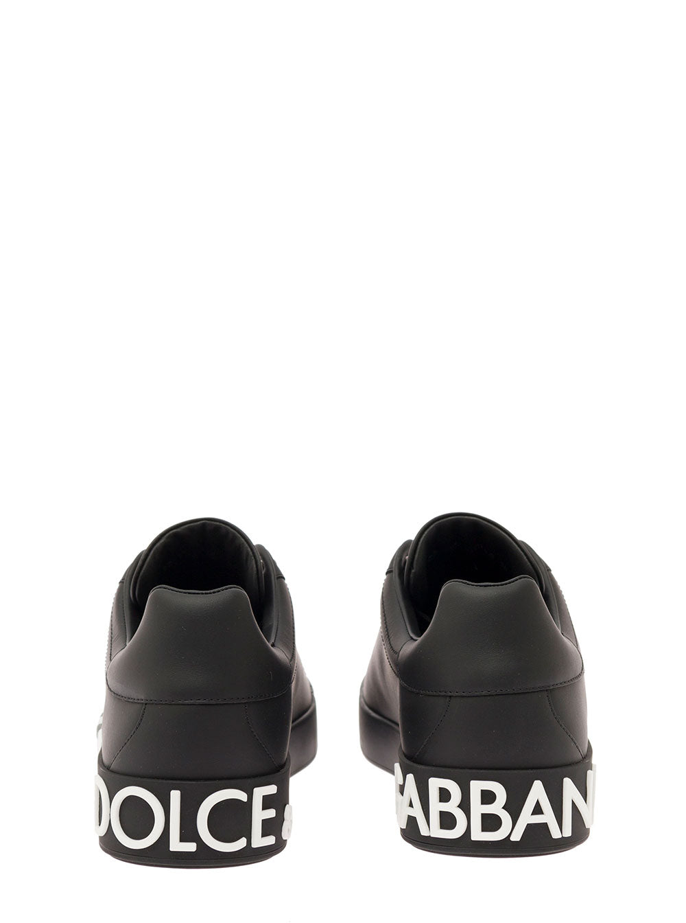 White And Black Portofino Sneakers Leather For Men Polyester Lamb Sheep Rubber
