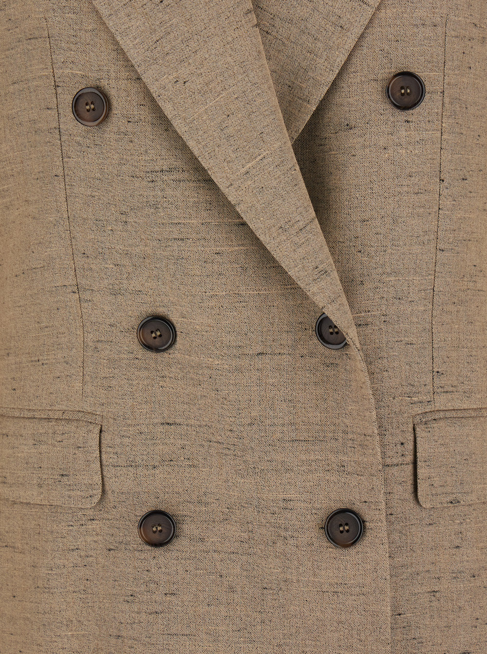 Double-breasted F29YFTHUMWCS8230 Jacket with Peak revers in Tech Fabric Beige Women Acetate Silk Blazers