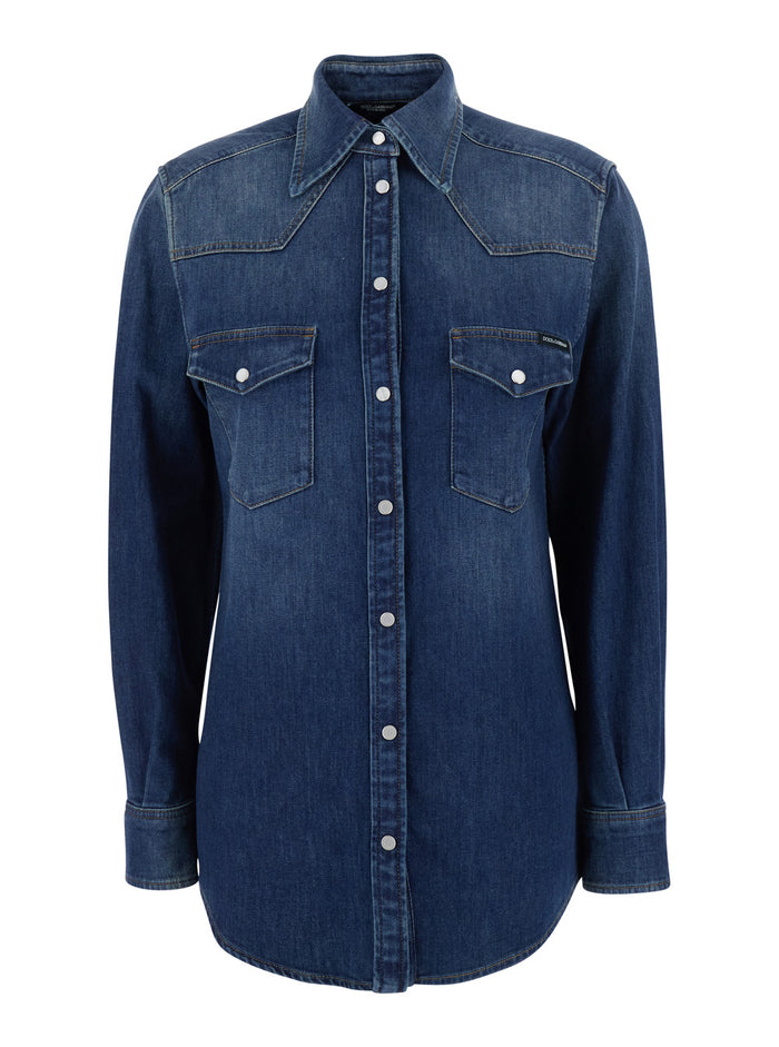 Denim Black Shirts And Blouses