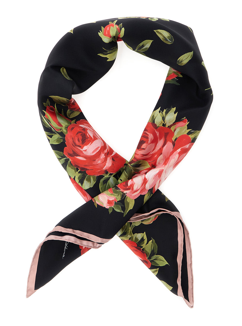 Floral Multicolor Square Scarf with All-Over Print in Silk for Women Scarfs And Foulards