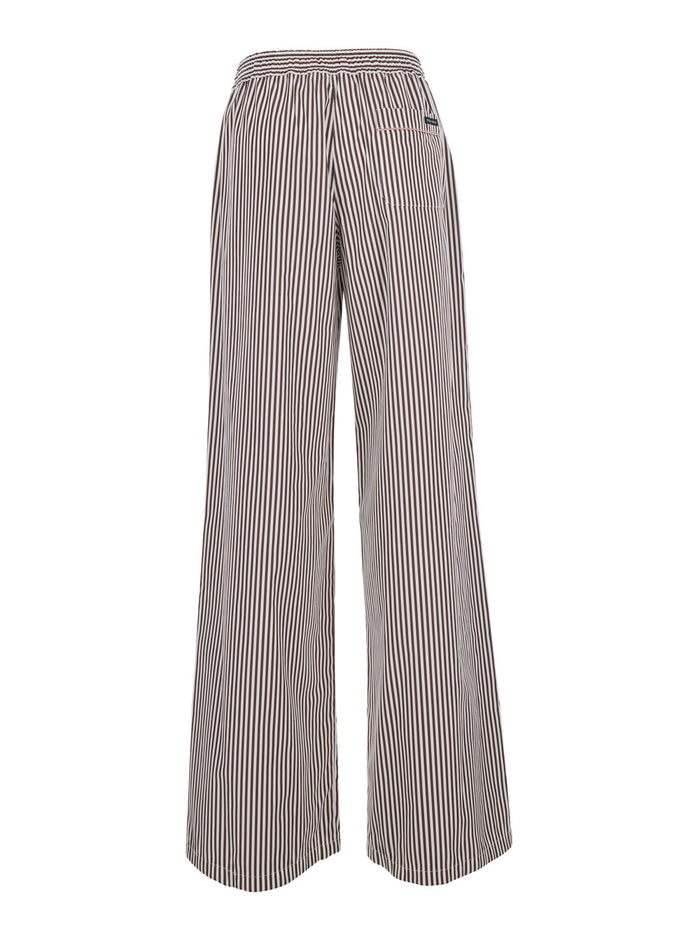 Brown Mens Striped Pants In Tech Fabric Trousers