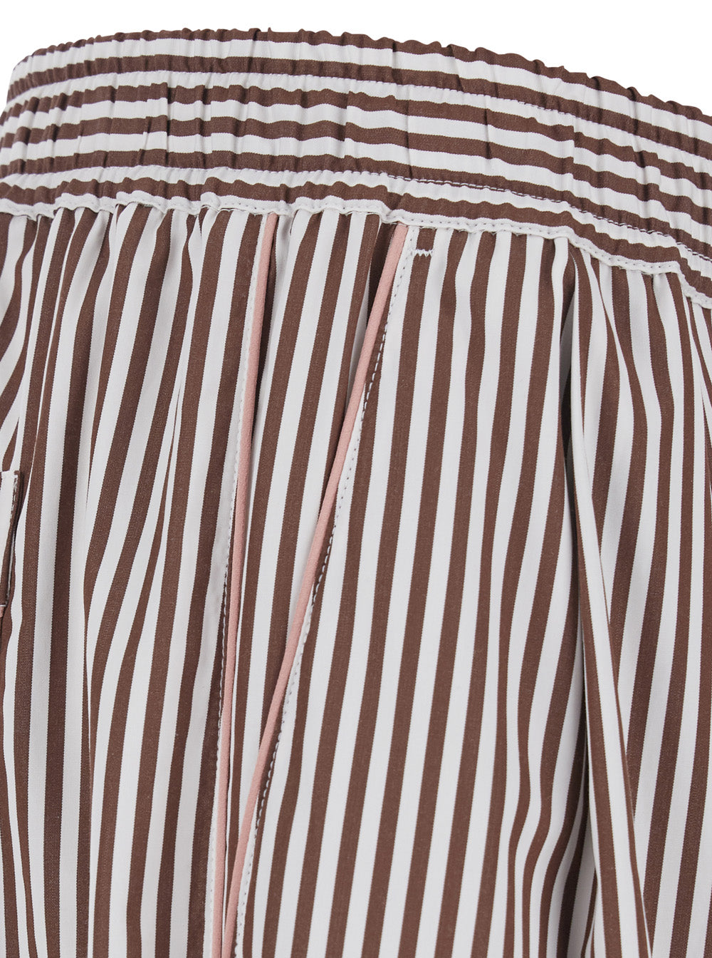 Brown Mens Striped Pants In Tech Fabric Trousers