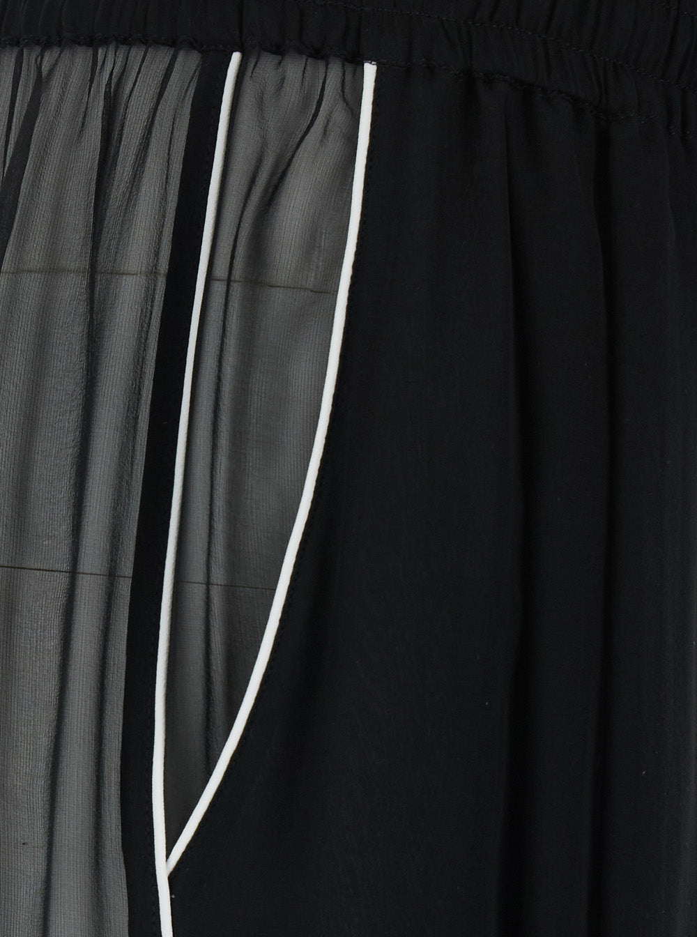 Black Chiffon Pants With High Waist And Pleated Details For Women Trousers